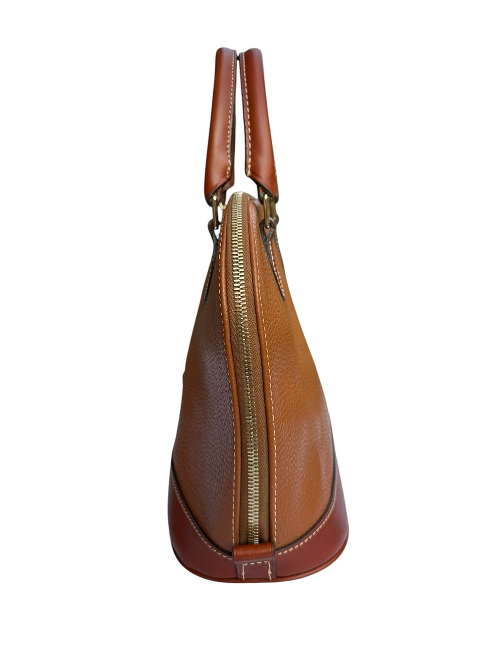 Dooney & Bourke Pebble Grain Leather Zip Zip Satchel Caramel Tan - Picture 5 of 12
